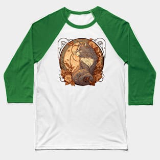 Art Nouveau Kitty Baseball T-Shirt